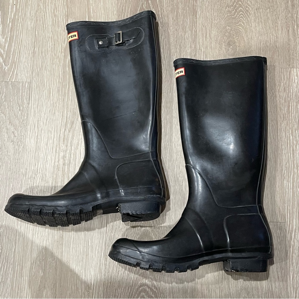 Hunter Men's Black Rain Boots